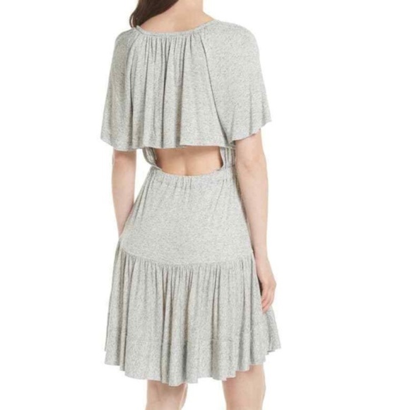 Rebecca Taylor Grey Ruffle Open Back Dress - Picture 1 of 8
